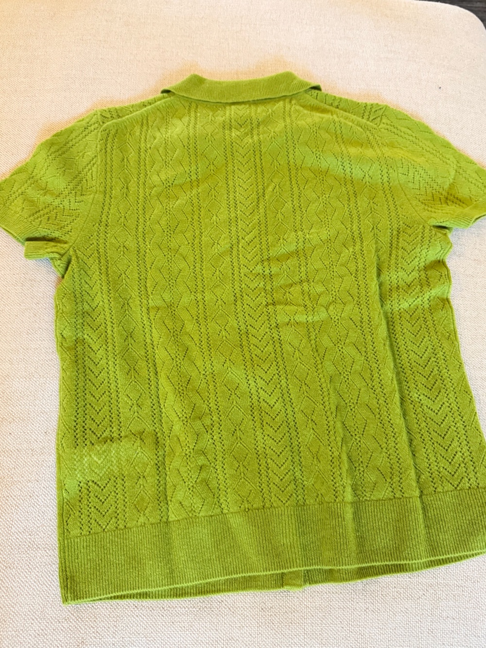 J CREW L Cashmere pointelle button-up short-sleeve cardigan CR241 $158 - Picture 7 of 7